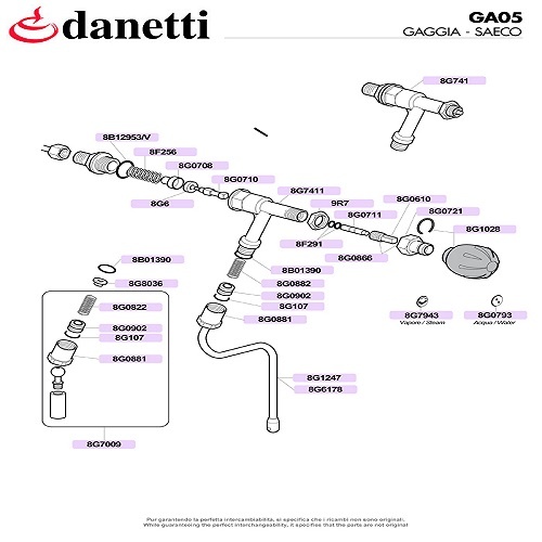 GAGGIA-SAECO - VÍZ ÉS GŐZCSAPOK