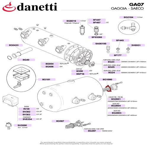 GAGGIA-SAECO - BOILER, FŰTŐSZÁLAK ÉS SZELEPEK