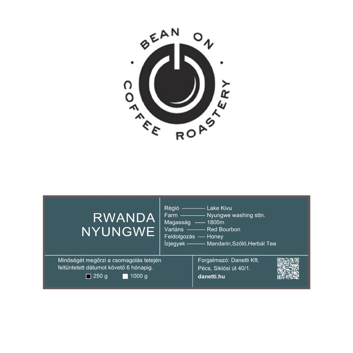 Bean On Rwanda Nyungwe szemes kávé – honey feldolgozású Red Bourbon